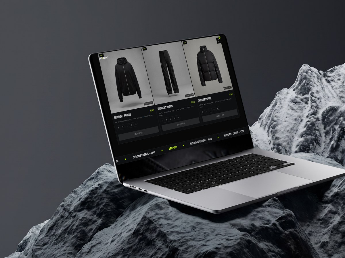 Onyx Supply on a laptop